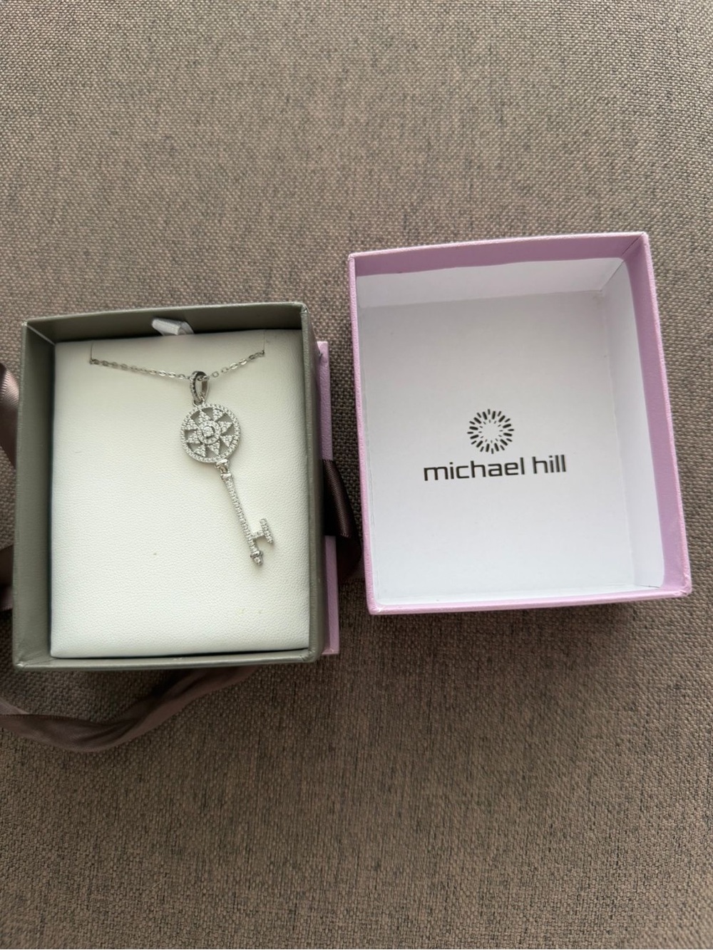 Michael Hill Silver Key Pendant Necklace - Silver